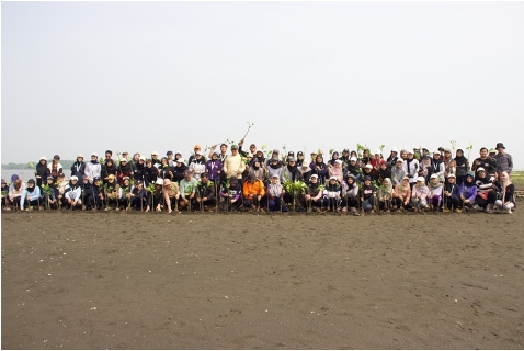 Penanaman Mangrove dalam Rangka Memperingati Hari Bumi oleh Forum Convident (Community of Environmental Health Student) atau Mahasiswa Peminatan Kesehatan Lingkungan FKM Undip 2025
